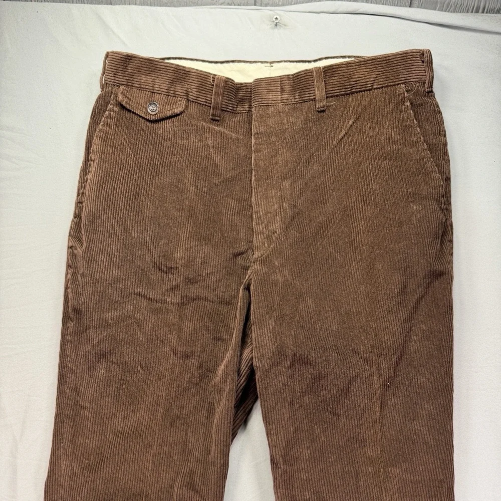True Vintage 80s Bootcut Corduory Pants Mens 32x32 Brown Slim Whale Talon Zip